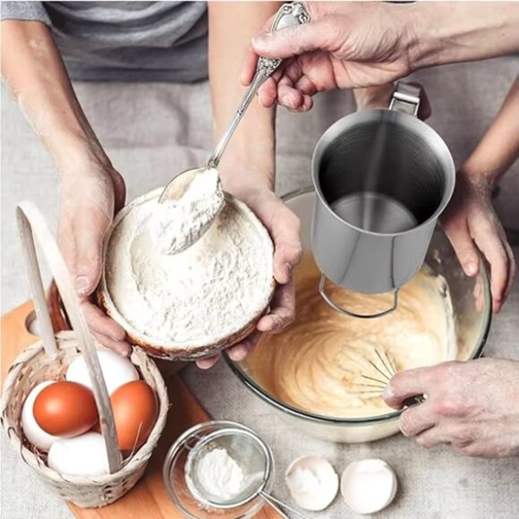 Stainless Steel Kitchen Flour Tool Mix Funnel Dispenser(1 Set) - Picture 8 of 13